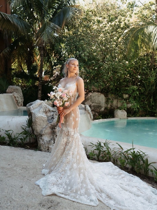 Galia Lahav Dresses & Skirts - Sheer Lace Mermaid Wedding Dress in Ivory